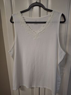 CJ Banks Cream Cotton Blend Tee